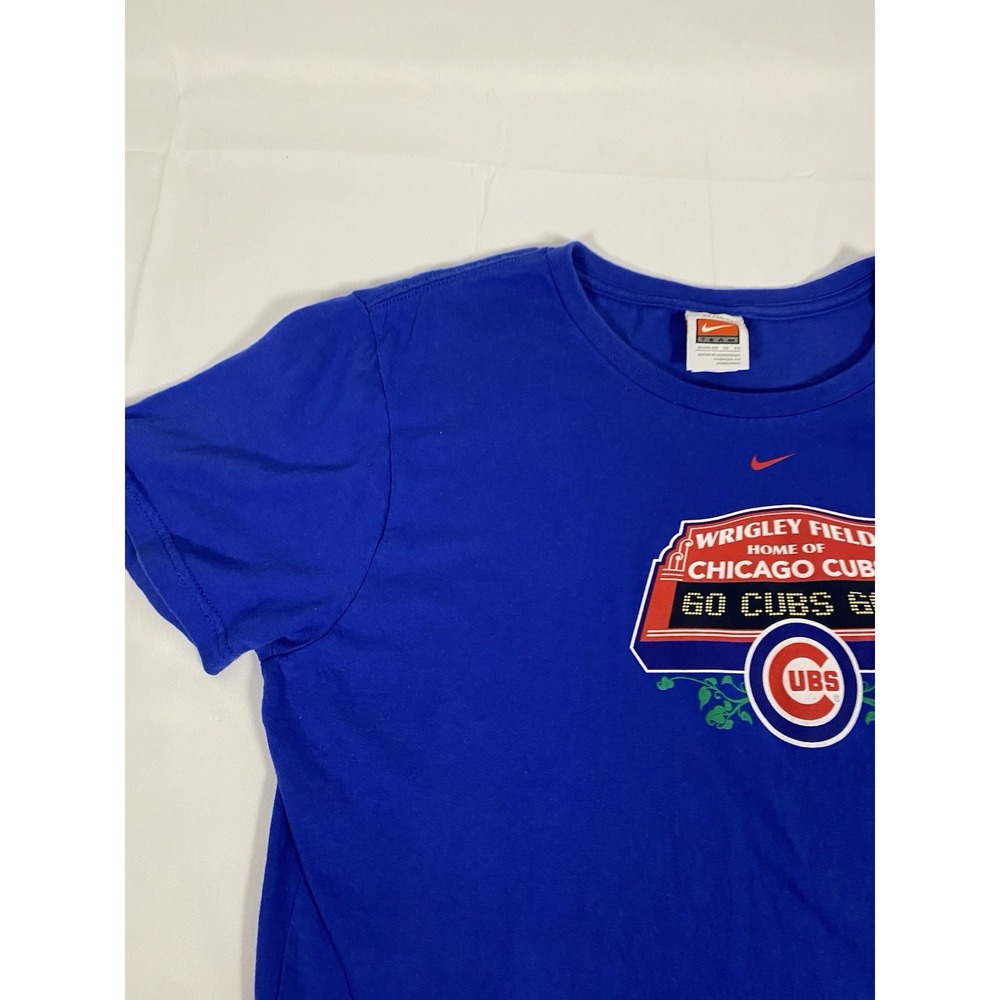 Nike Chicago Cubs Wrigley Field Go Cubs Go T-Shirt Women's XL 16–18 Blue MLB - Picture 2 of 7